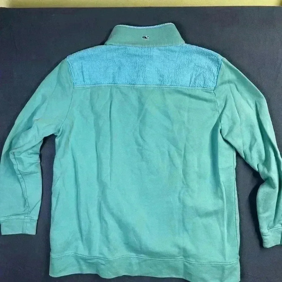 Vineyards Vines 2 button Pullover Sweatshirt Womens L Green Light Blue 0670 - Picture 5 of 8